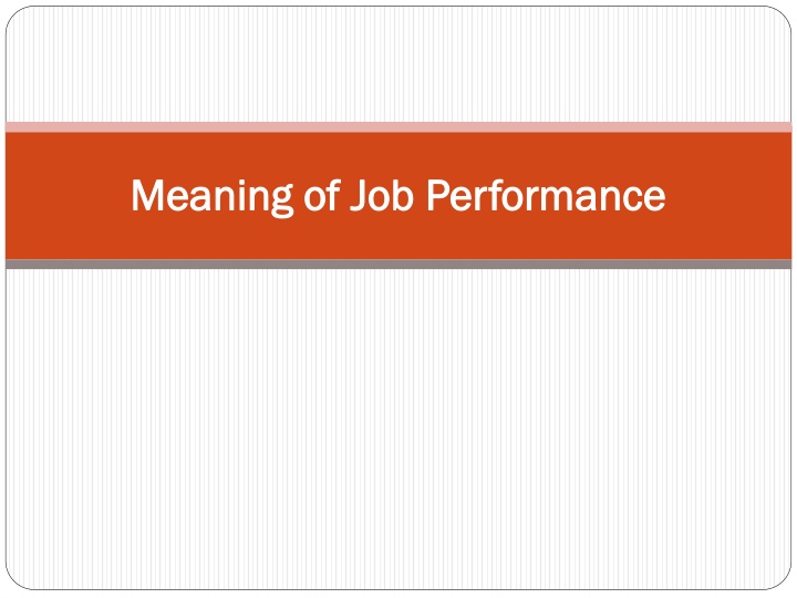 meaning of job performance meaning n.w