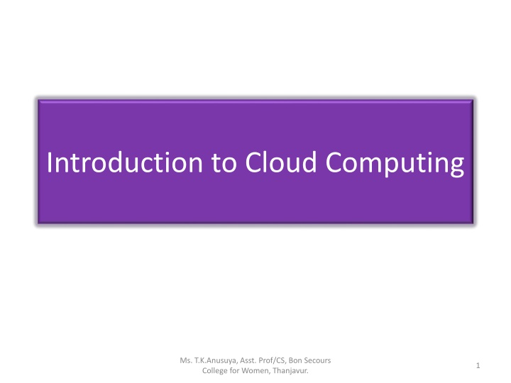 introduction to cloud computing n.w