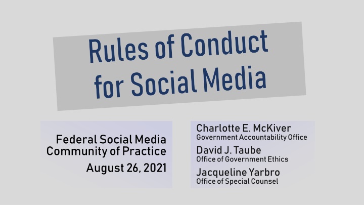 r ules of c onduct for social m edia n.w