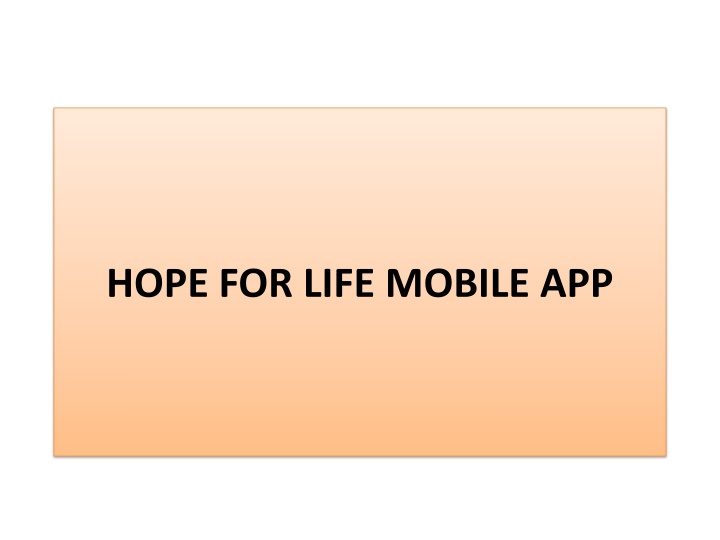 hope for life mobile app n.w