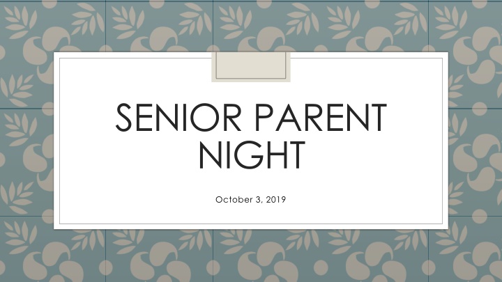 senior parent night n.w