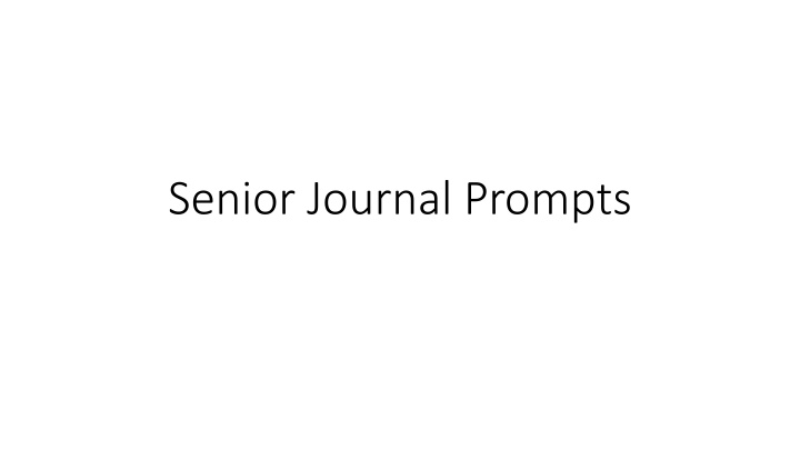 senior journal prompts n.w