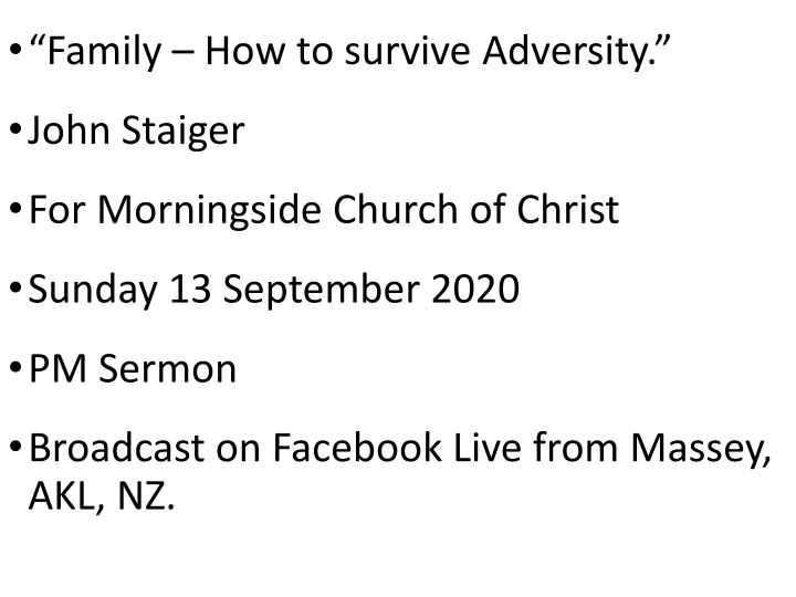 family how to survive adversity n.w