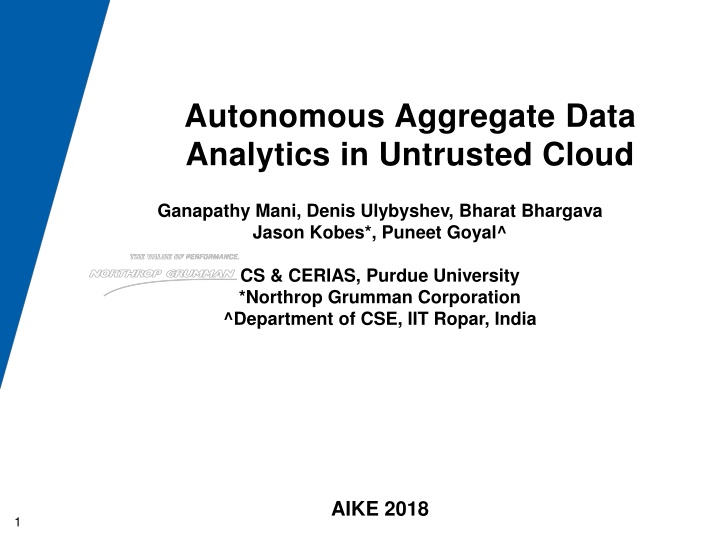 autonomous aggregate data analytics in untrusted n.w