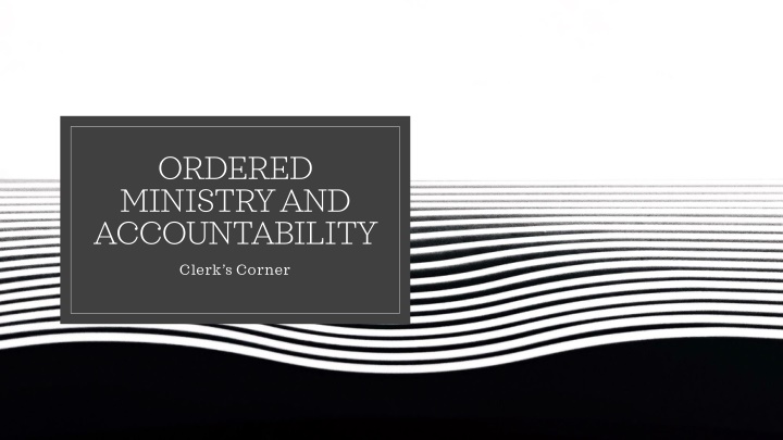 ordered ministry and accountability n.w