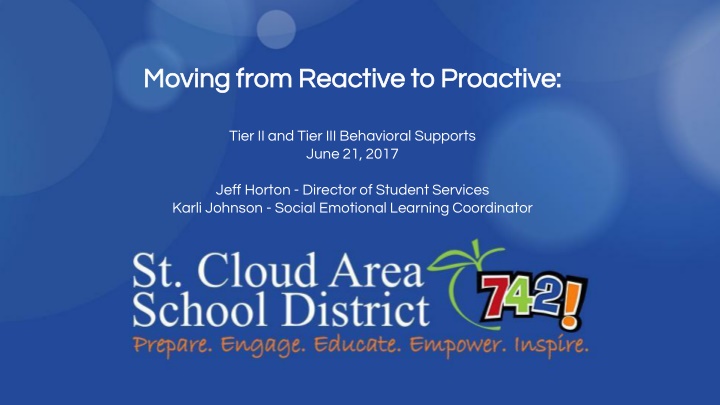 moving from reactive to proactive moving from n.w