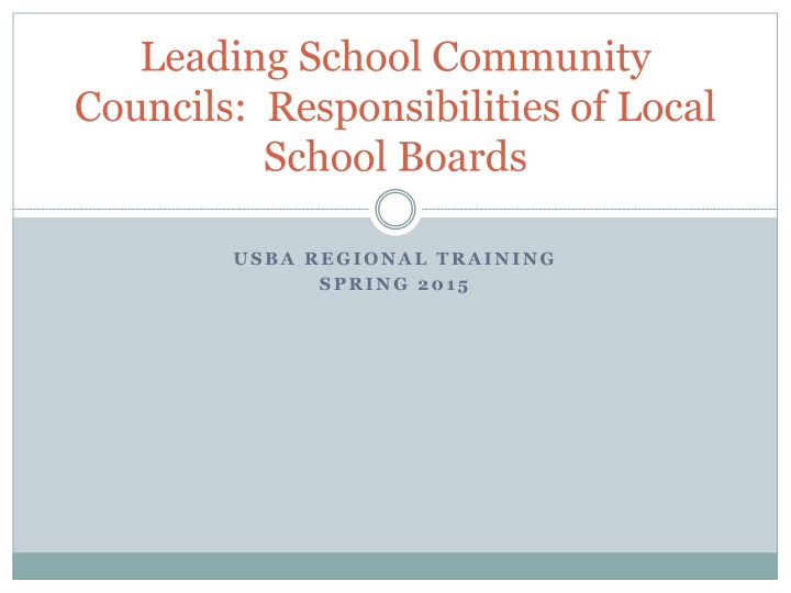 leading school community councils n.w