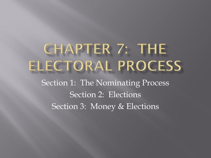 Process, Elections, and Money in Politics