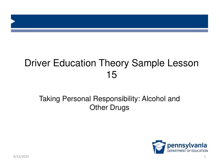 driver education theory sample lesson 15 n.w