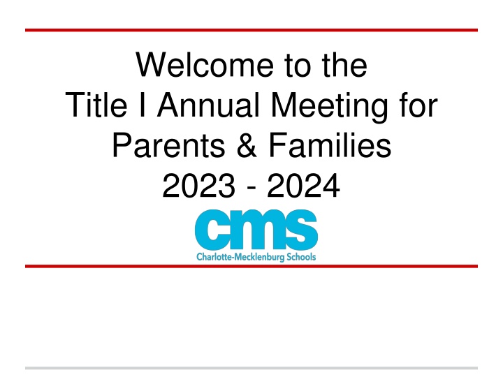 welcome to the title i annual meeting for parents n.w