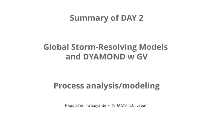 summary of day 2 n.w