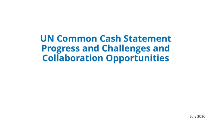 un common cash statement progress and challenges n.w
