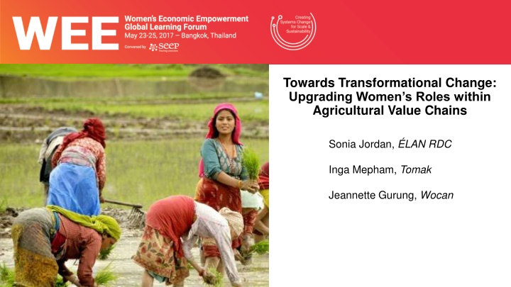 towards transformational change upgrading women n.w