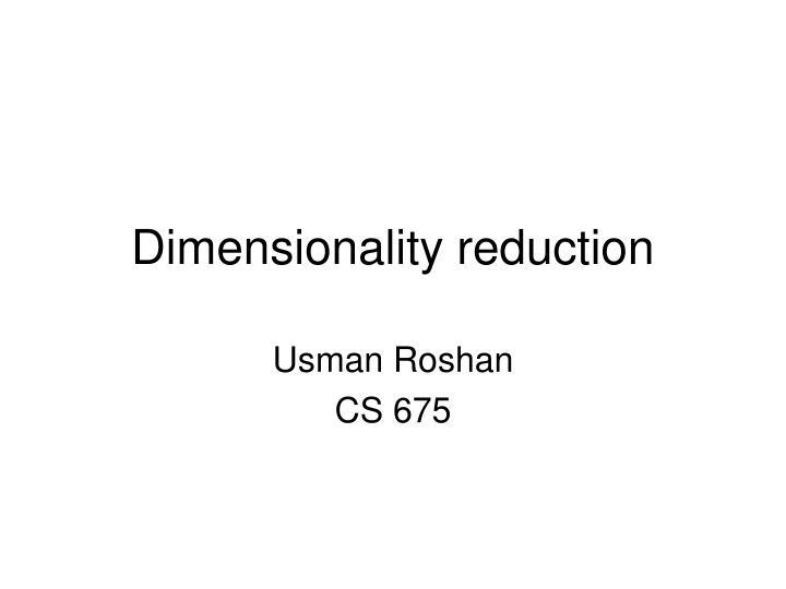 dimensionality reduction n.w