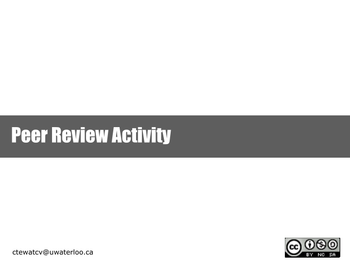 peer review activity n.w