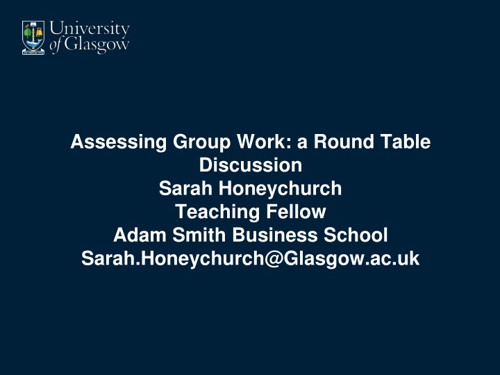 assessing group work a round table discussion n.w