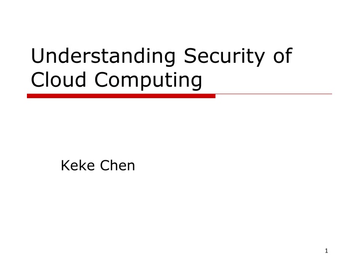 understanding security of cloud computing n.w