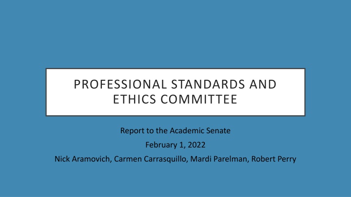 professional standards and ethics committee n.w