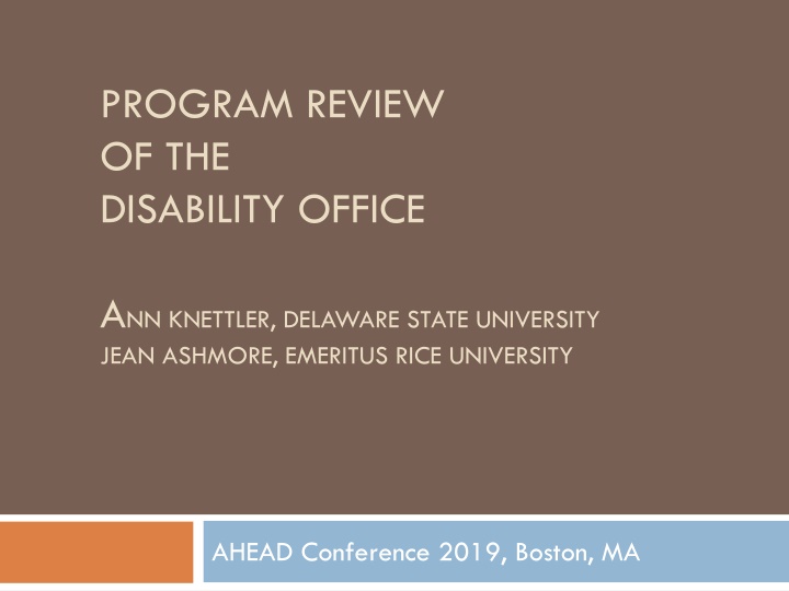 program review of the disability office n.w