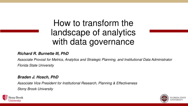 how to transform the landscape of analytics with n.w