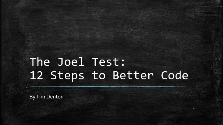 the joel test 12 steps to better code n.w