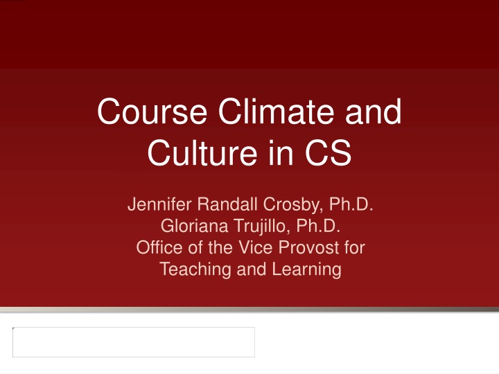 course climate and culture in cs n.w