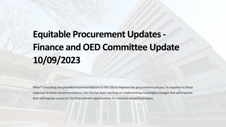 equitable procurement updates finance n.w