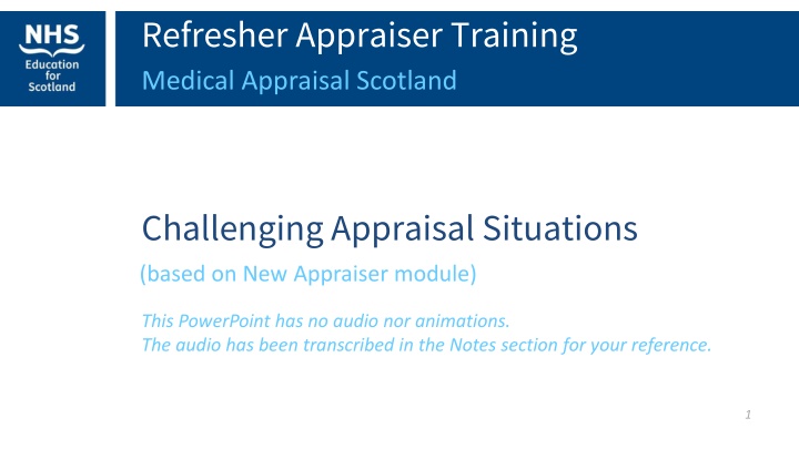 refresher appraiser training medical appraisal n.w