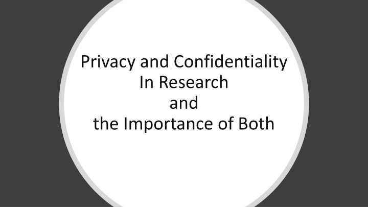 Importance of Privacy and Confidentiality in Research