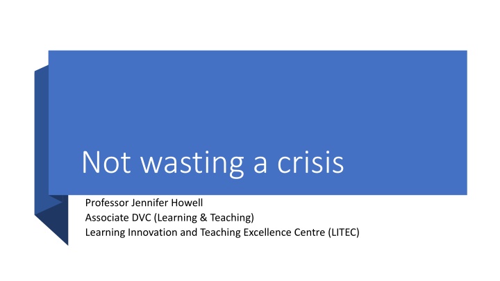 not wasting a crisis n.w