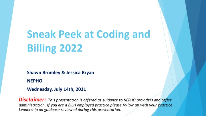 sneak peek at coding and billing 2022 n.w