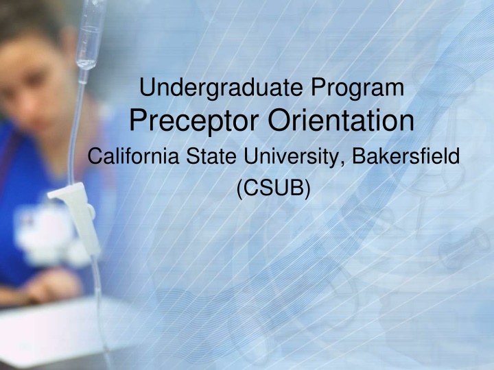 undergraduate program preceptor orientation n.w