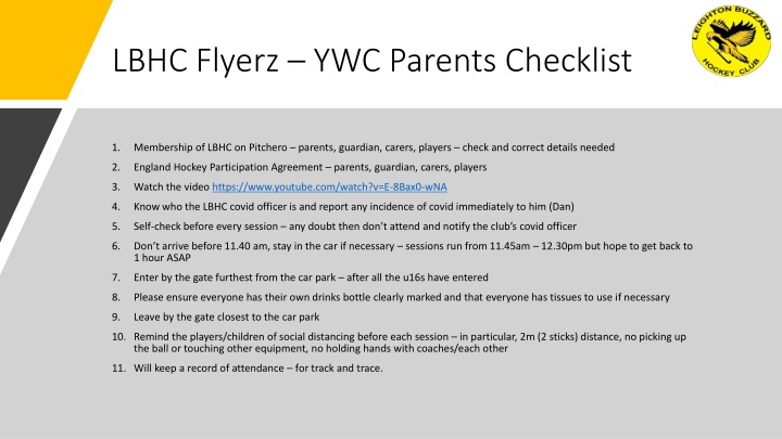 lbhc flyerz ywc parents checklist n.w