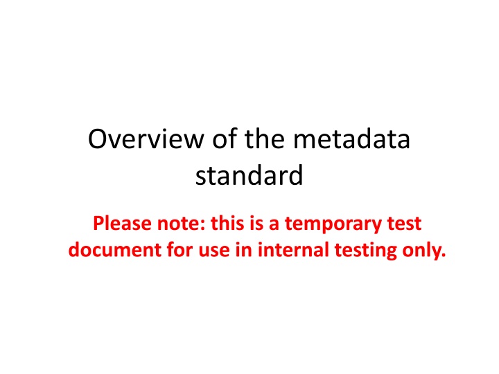 overview of the metadata standard n.w