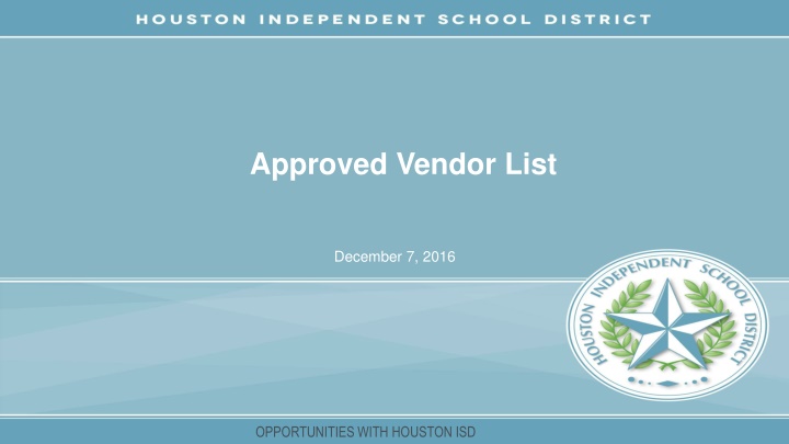 approved vendor list n.w