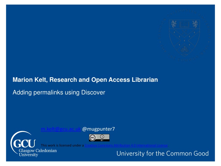 marion kelt research and open access librarian n.w