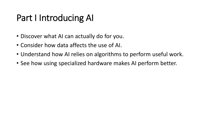 part i introducing ai part i introducing ai n.w