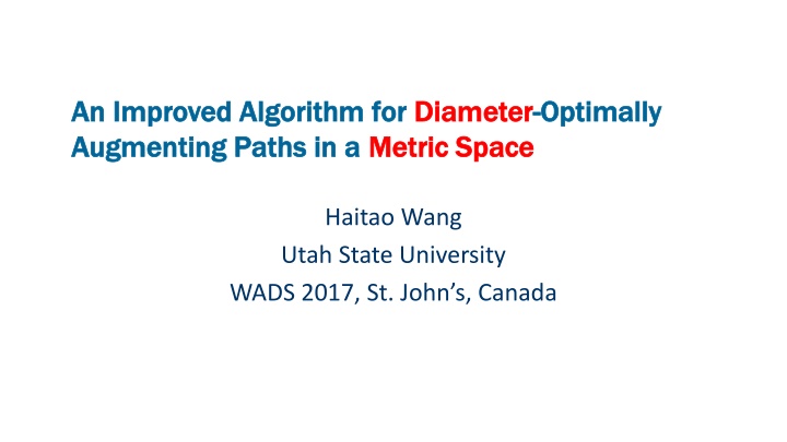 an improved algorithm for an improved algorithm n.w