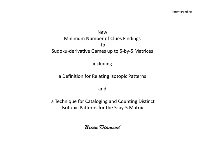patent pending n.w