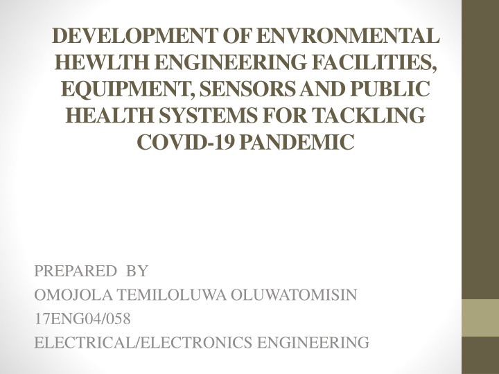development of envronmental hewlth engineering n.w