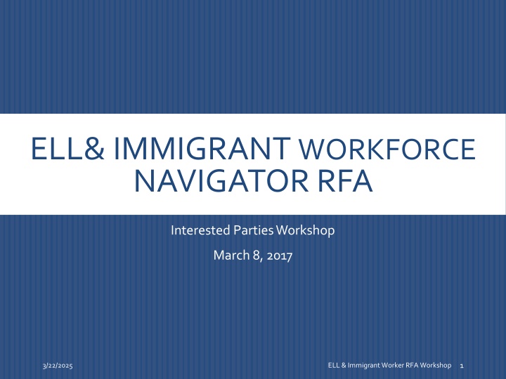 ell immigrant workforce navigator rfa n.w