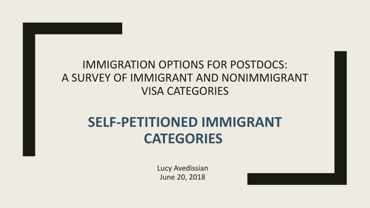 immigration options for postdocs a survey n.w