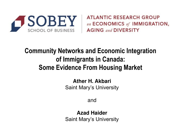 community networks and economic integration n.w