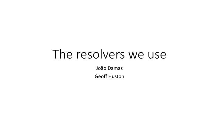 the resolvers we use n.w