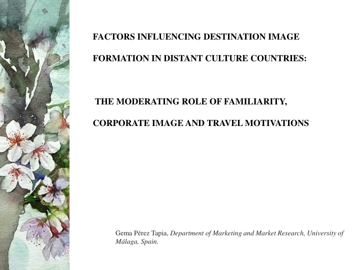 factors influencing destination image n.w