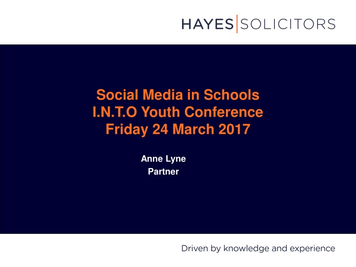 social media in schools i n t o youth conference n.w