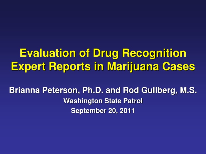 evaluation of drug recognition expert reports n.w