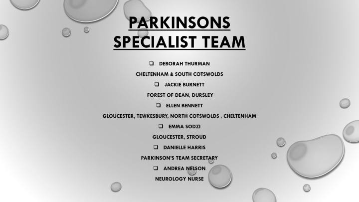 parkinsons specialist team n.w