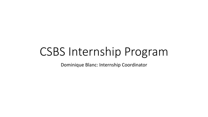 csbs internship program n.w