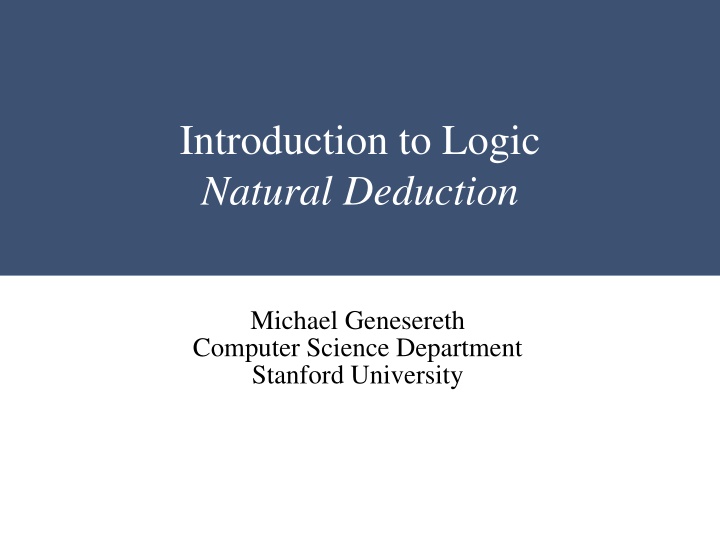 Introduction to Logic: Natural Deduction and Proof Systems